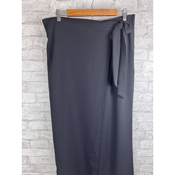 Halara Pants Black Wrap Waist Tie Wide Leg Flowy Pockets All Seasons Size XL - Picture 2 of 16